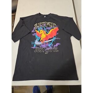 The Nike Tee Pegasus Graphic Small Oversized Fit Black Shirt Men Just Do It(1581